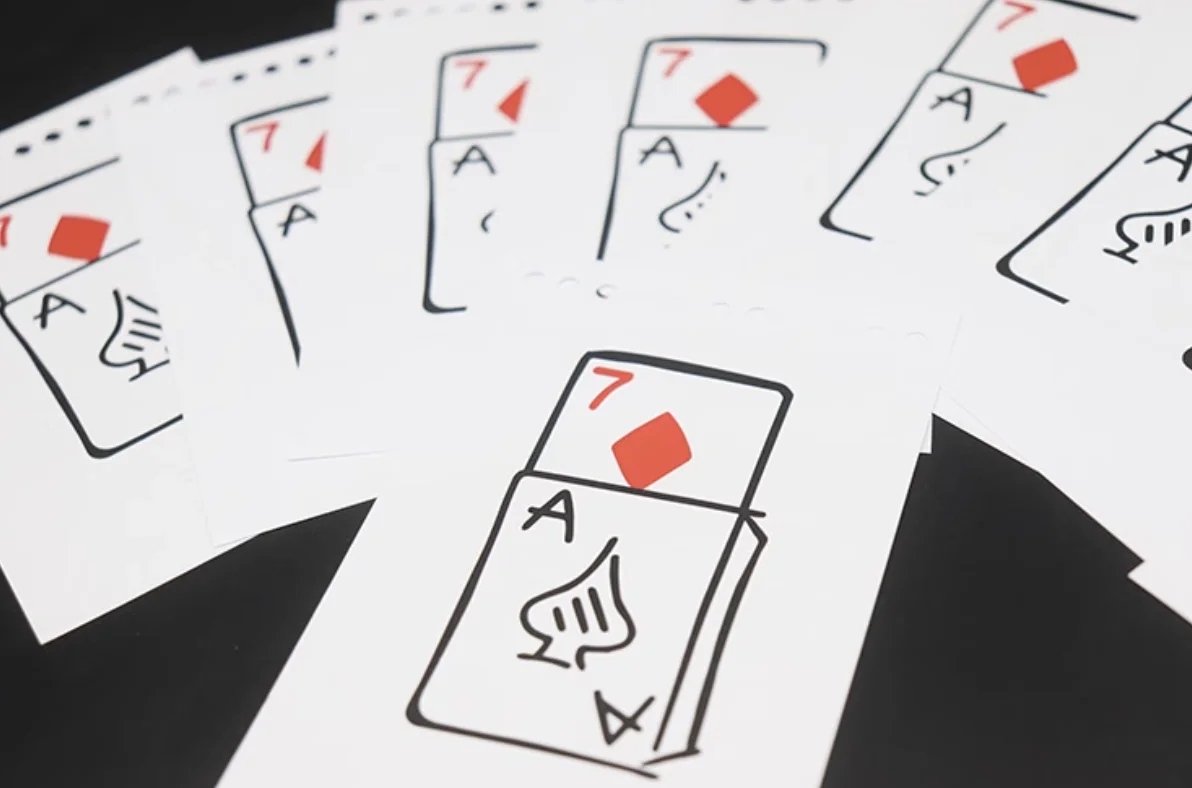 Mini Close up Cardiographic Refill 7 of Diamonds 50pcs Stage Magic Tricks Close up Magia Magicians Prop Accessory Illusion