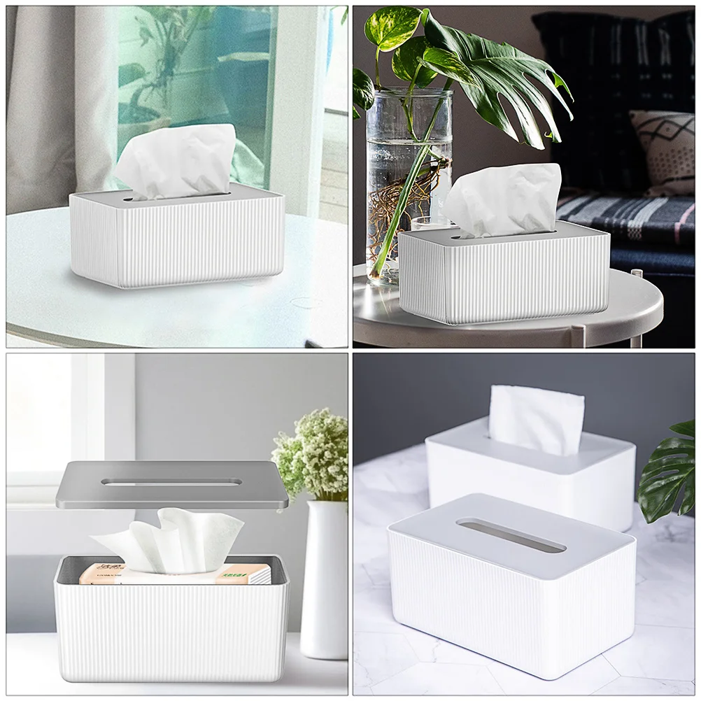 

1Pcs Tissue Box Corrugated Paper Napkin Case Lightweight Home Office Car Napkin Holder Storage Container Decorative Tissue