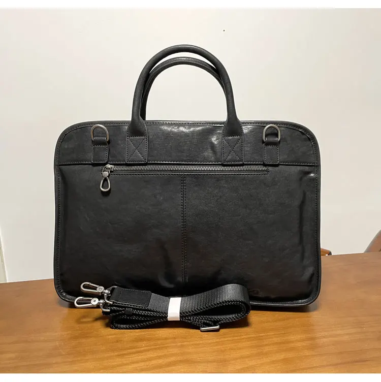 Maletines de cuero genuino hechos a mano de lujo informales de negocios para hombre, bolsos para ordenador portátil de gran capacidad de primera capa de piel de vaca a la moda