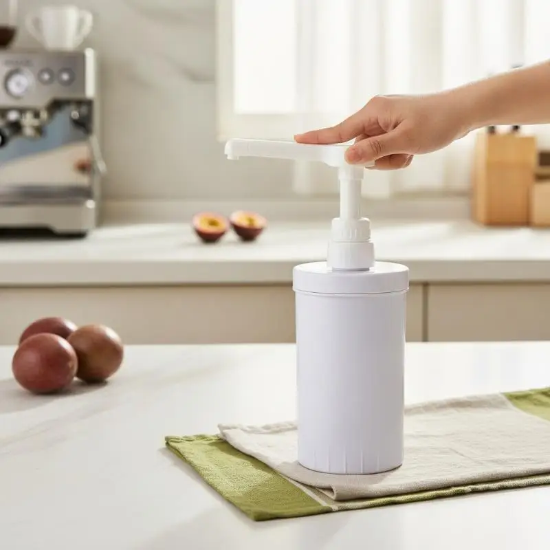 Syrup Pump Dispenser Replacement Easy Press Drip Free Sauce Pressure Nozzle for Milk Tea Cocktail Making