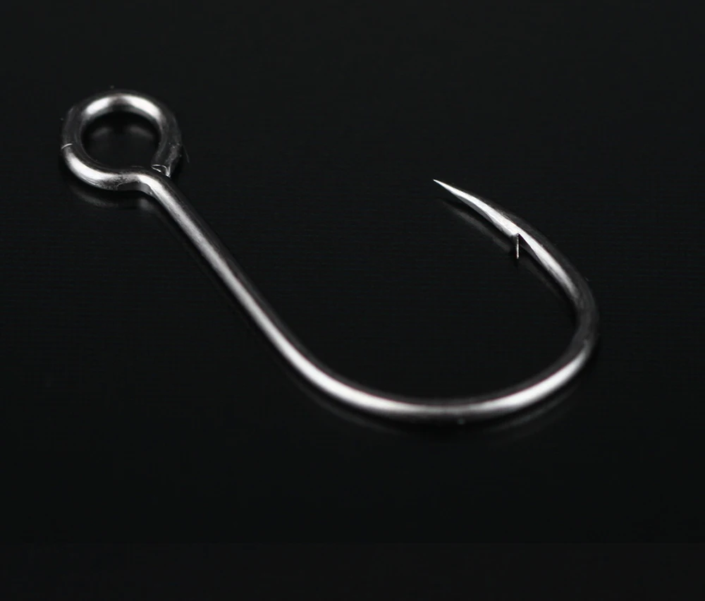 NGB 20 Stück Angelhaken mit Widerhaken, Angelzubehör, Großes Auge, Scharfe Einzelhaken aus Hochkarbon-Stahl, Karpfenzubehör – Detail 12