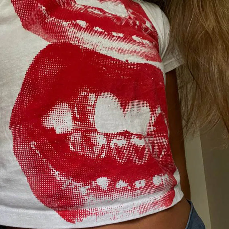 Punk Y2K Baby Short Sleeve Top Gothic Street T-shirt Women's Leisure Basic T-shirt Women's 2024 Summer Top E Girls' Gothic EMO image 3