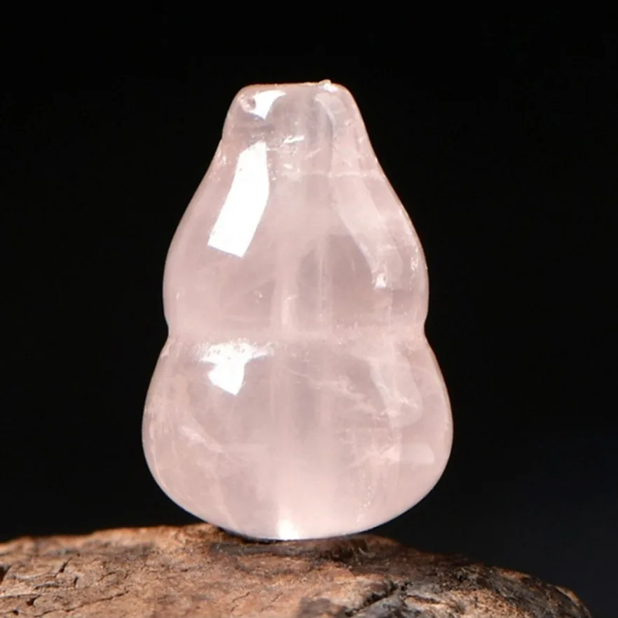 5A Natural Madagascar Rose Quartz Gourd Single Bead DIY Beads Crystal Jewelry Making