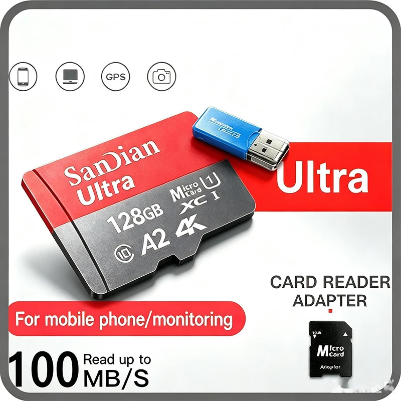Карта памяти Micro TF SD, SD-карты, карты памяти 128 ГБ, 512 ГБ, 64 ГБ, TF-карты UHS-I V30 U3 для цифровых камер, смартфонов, ПК