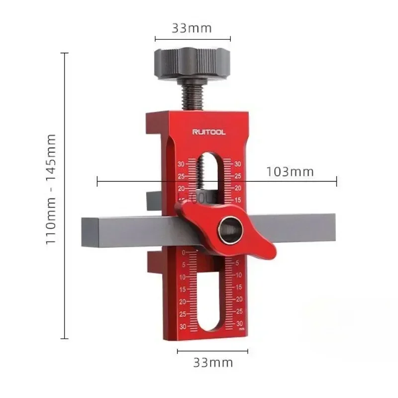 Adjustable Rebounder Punched Mounting Jig Cabinet Door Installation Positioner Woodworking 10mm Doweling Drilling Guide Locator