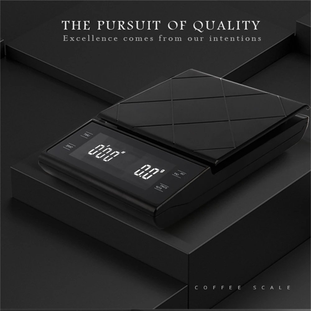 3kg/0.1g Electronic Kitchen Scale High Precision LED Digital Coffee Scale Auto Timer Household Weight Balance Scale For Cooking