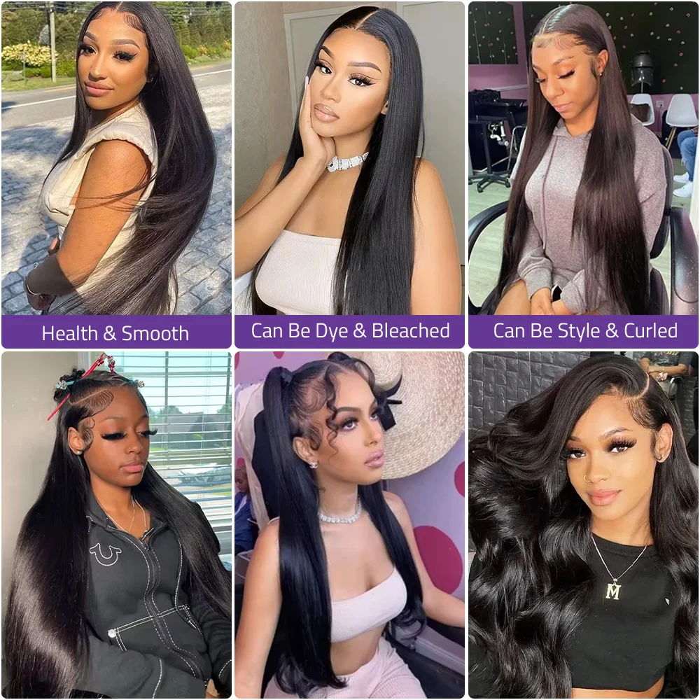 30 38 بوصة العظام مستقيم 5x5 غلويليس الدانتيل شعر مستعار أمامي 13x6 HD الدانتيل الشفاف أمامي البرازيلي خصلات الشعر المستعار الإنسان قبل قطعها