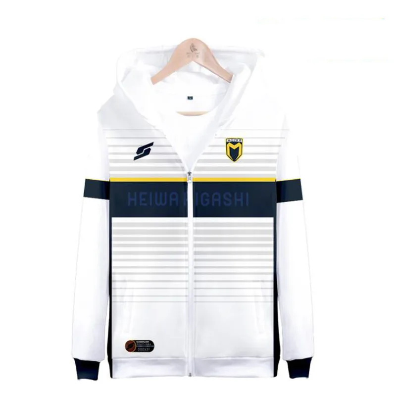 3D Print Anime Captain Tsubasa Ozora Tsubasa Kojiro Hyuga Costume Unisex Hoodie Zipper Hooded Jacket Soccer Jerseys Uniform