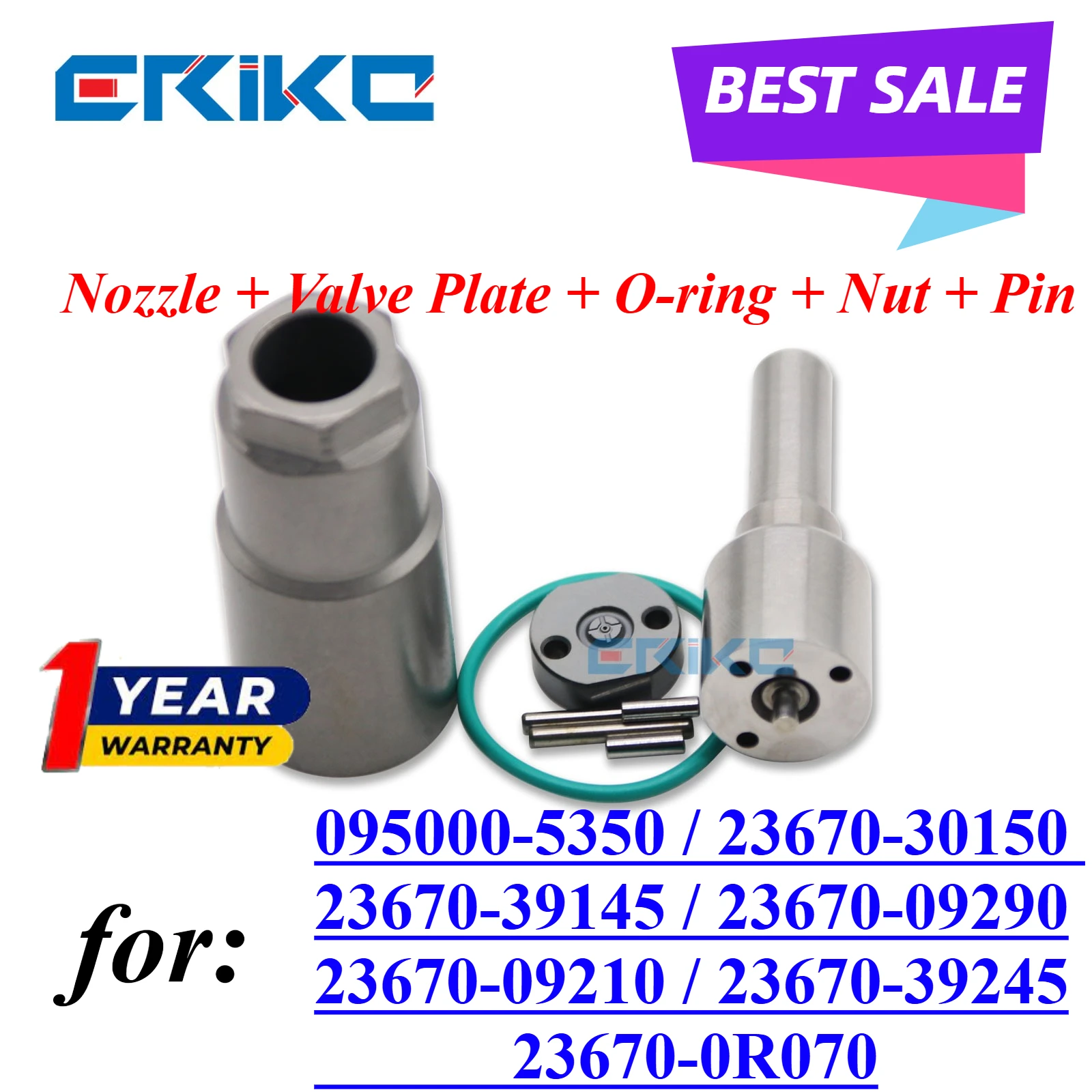 

095000-5350 23670-30150 Common Rail Injector Repair Kit For DENSO 23670-39145 23670-09290 23670-09210 23670-39245 23670-0R070