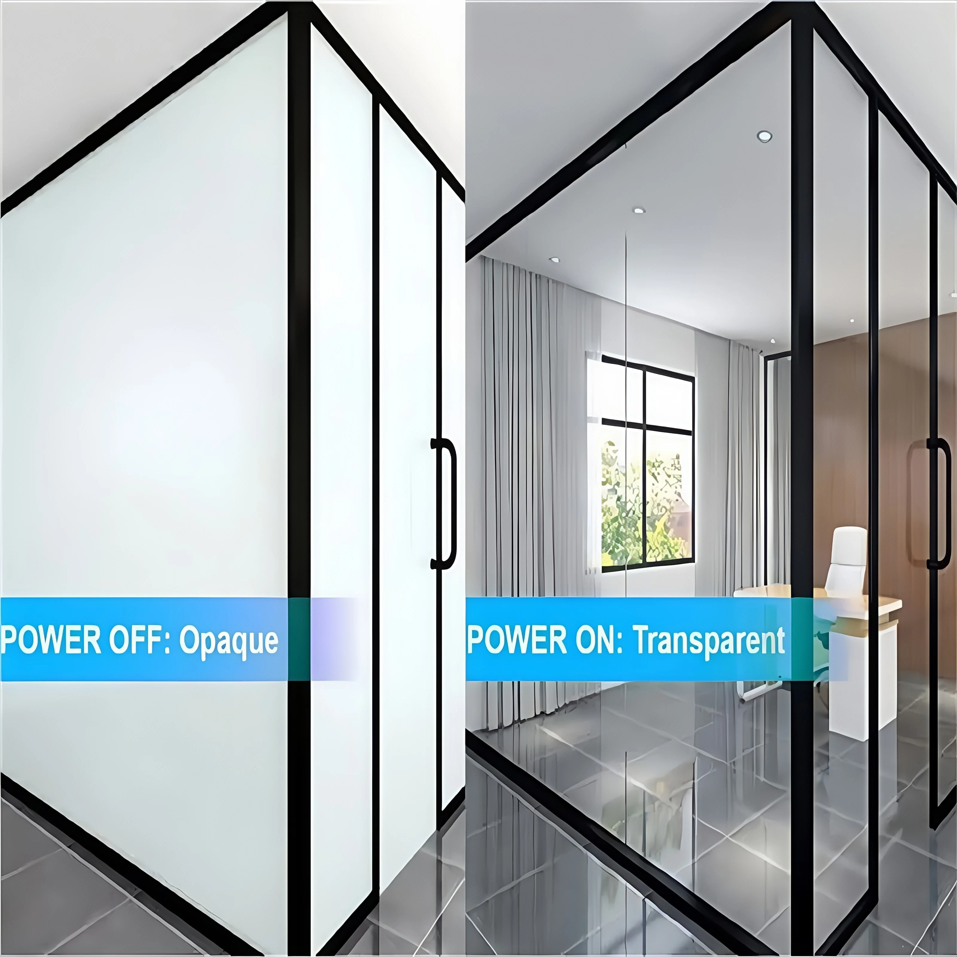 

PDLC Smart Film Switchable Privacy Decorative Film Glass for Partition Wall Window Home&Office Building