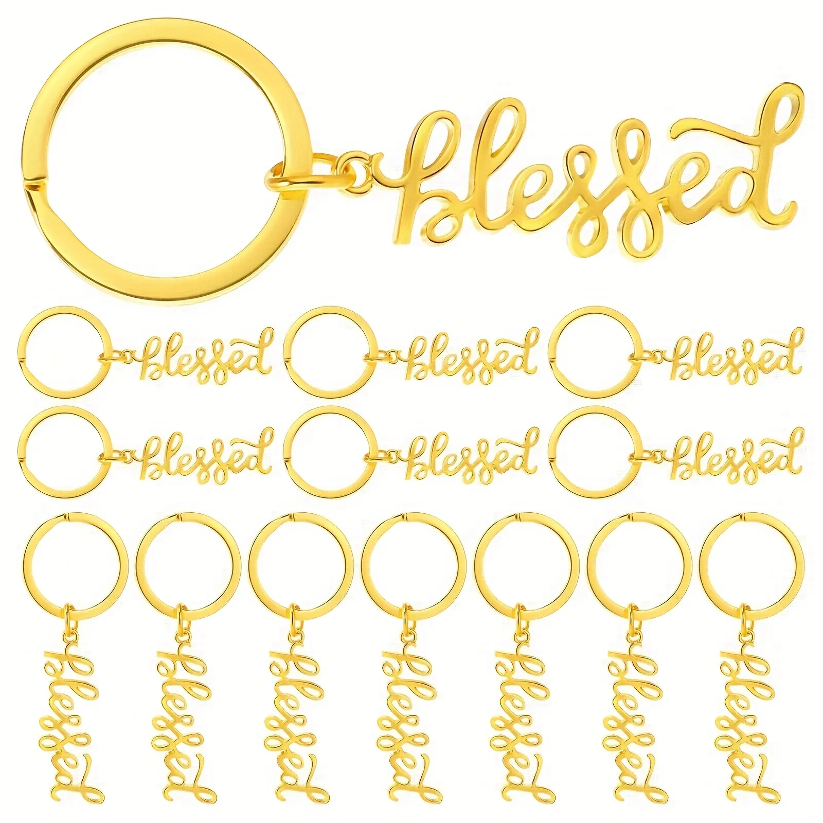 25pcs Blessed Christian Keychains Mother's Day Gifts Bulk Religious Bible Verse Key Chain for Church Prayer Party Favors