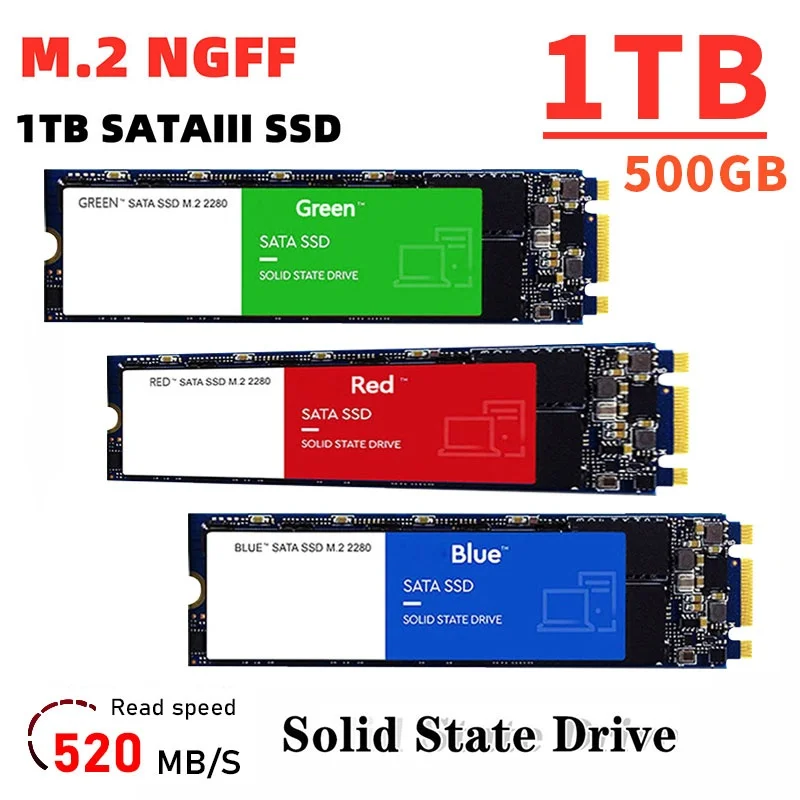 Unidad de Estado Sólido (SSD) M2 de Alta Velocidad Integrada, 2280, 500GB, 1TB, 2TB, Gran Capacidad, SATA, para Portátiles/Computadoras de Escritorio/MAC2026, Nuevo