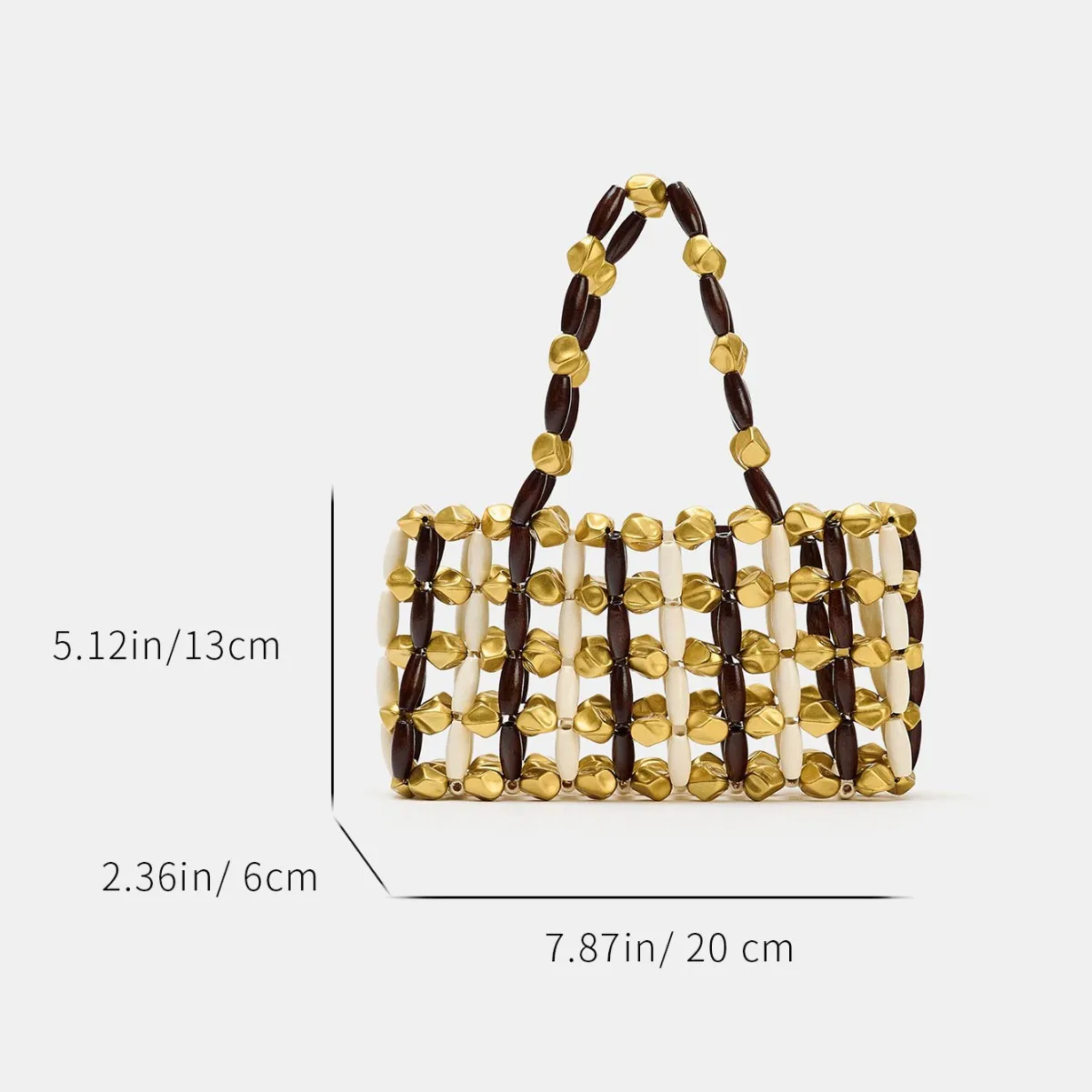 Design Women's Bag New Casual Versatile Handmade Wooden Bead Hollow Weaving Vacation Beach Retro Handbag Wholesale