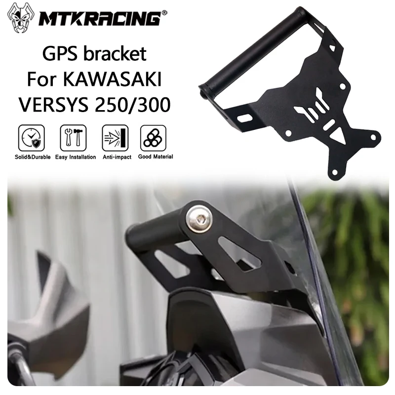 MTKRACING GPS bracket For KAWASAKI VERSYS 250/300 2017-2024 Mobile Phone GPS Plate Bracket Stand Holder Phone Support