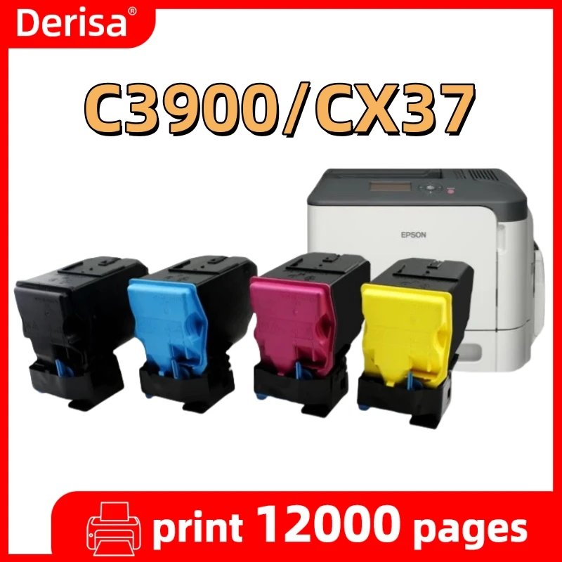 4PCS Toner Cartridges For Epson Aculaser CX37 CX37DN CX37DNF C3900 C3900N C3900DN Reset S050593 S050592 S050590 S050591