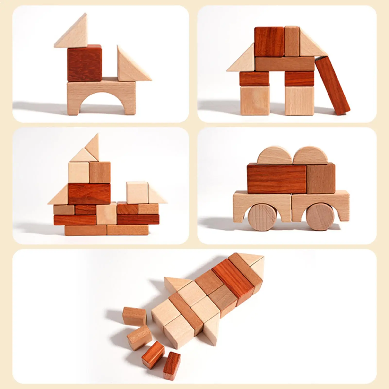 Grandes blocos de construção de madeira brinquedo educativo para crianças criança bloco de madeira natural brinquedo de aprendizagem para jogos pré-escolares jogo do bebê