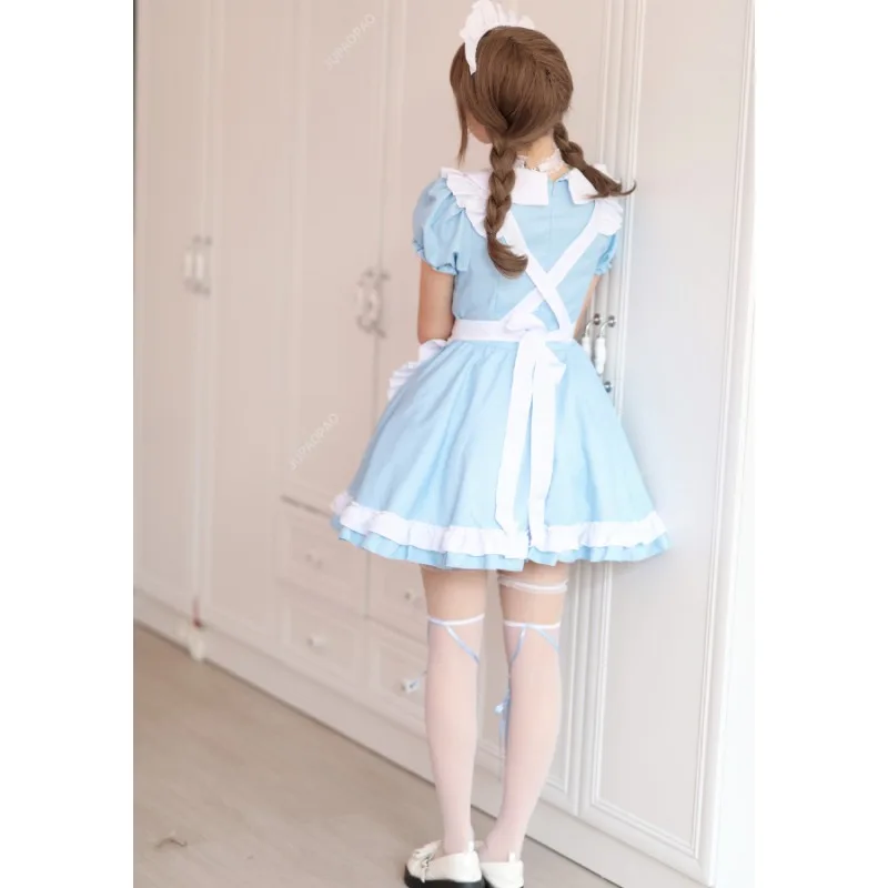 Costume de femme de chambre cosplay pour filles, robe Lolita rose, tenue de femme de chambre mignonne, uniforme à manches courtes, robes d'infirmière, crème d'anime, chérie