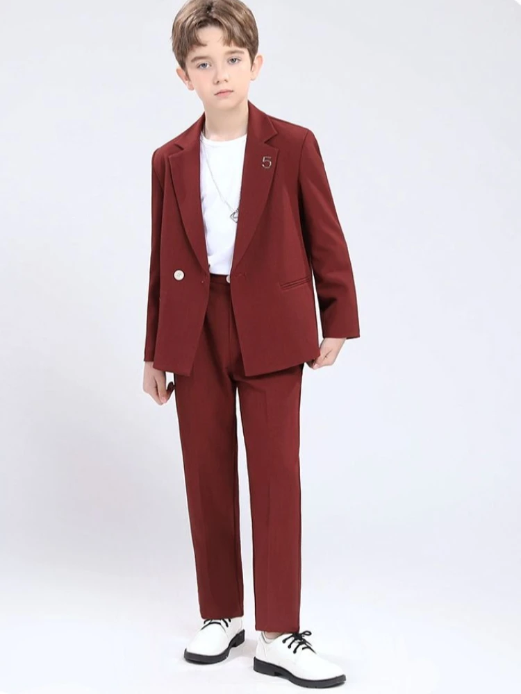 Boys Summer 3PCS Formal Suit Set Blazer Vest Pants Wedding Pageant Gentleman Tuxedo Outfit for Kids