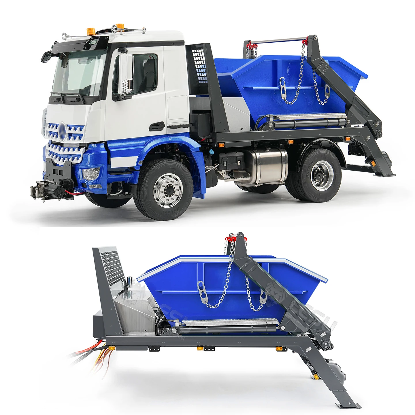 LESU RC Dump Truck 1/14 4x4 Hydraulic Rocker Arm Dump Loader Dump Truck Metal Model Mechanical RTR Remote Control Car Model Toy