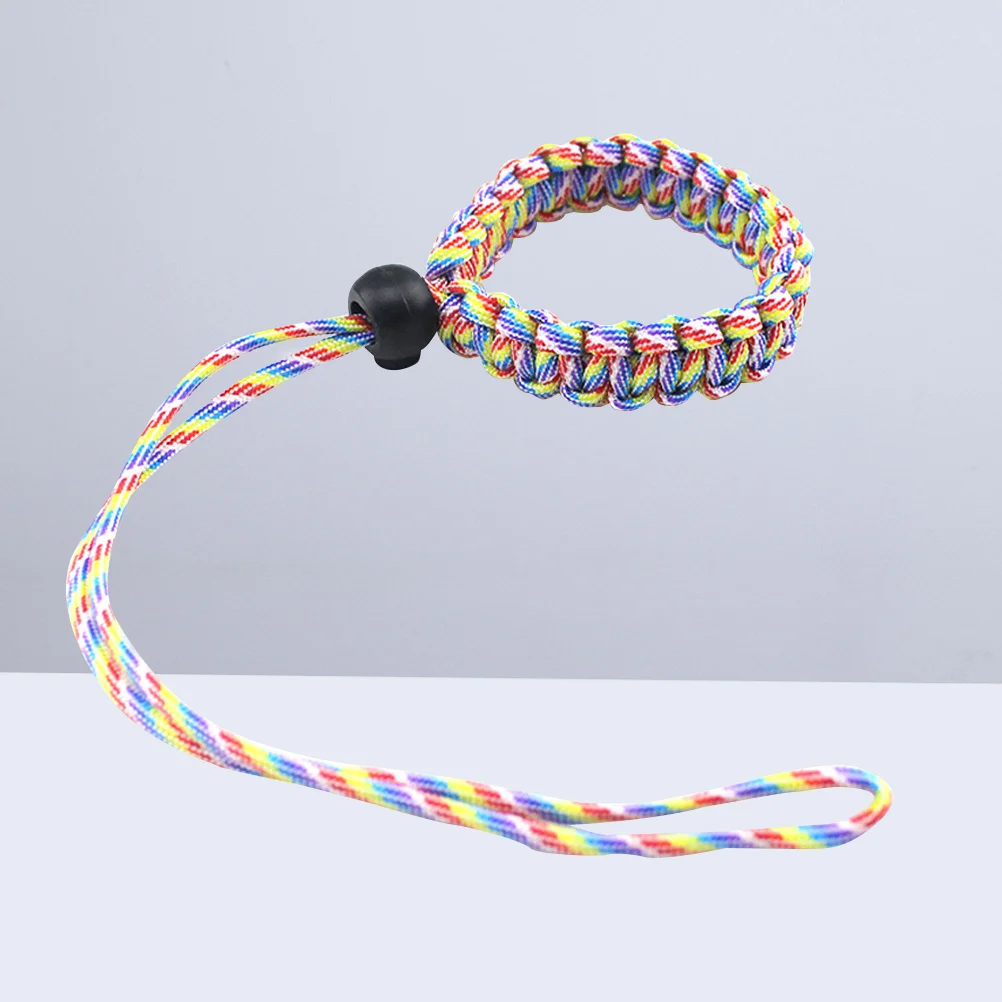 

Camera Wrist Strap Braided Paracord Adjustable Hand Lanyard For Cameras Outdoor Survival Gear Iridescence Color