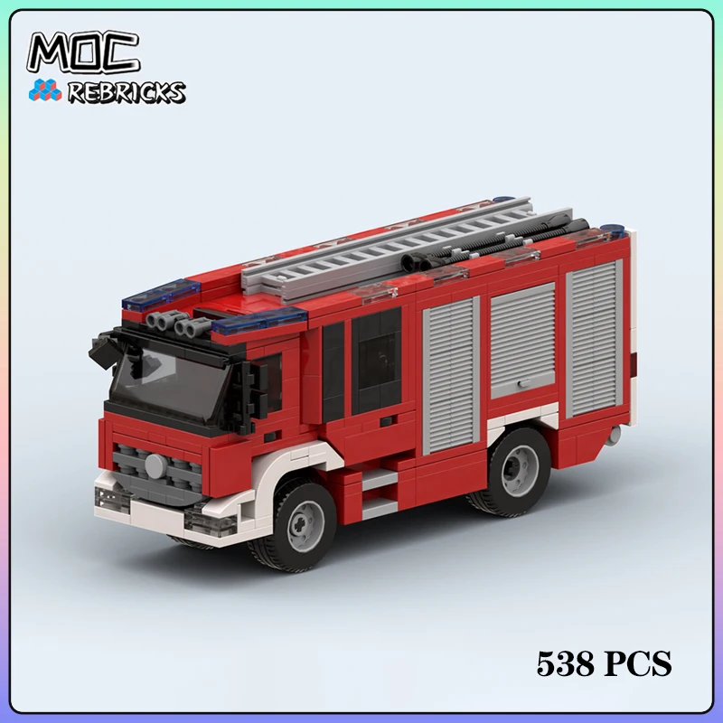 

City Series MOC Bricks German Fire Engine 538pcs Building Block Model Kits DIY Assembling Display Toys Children Christmas Gift