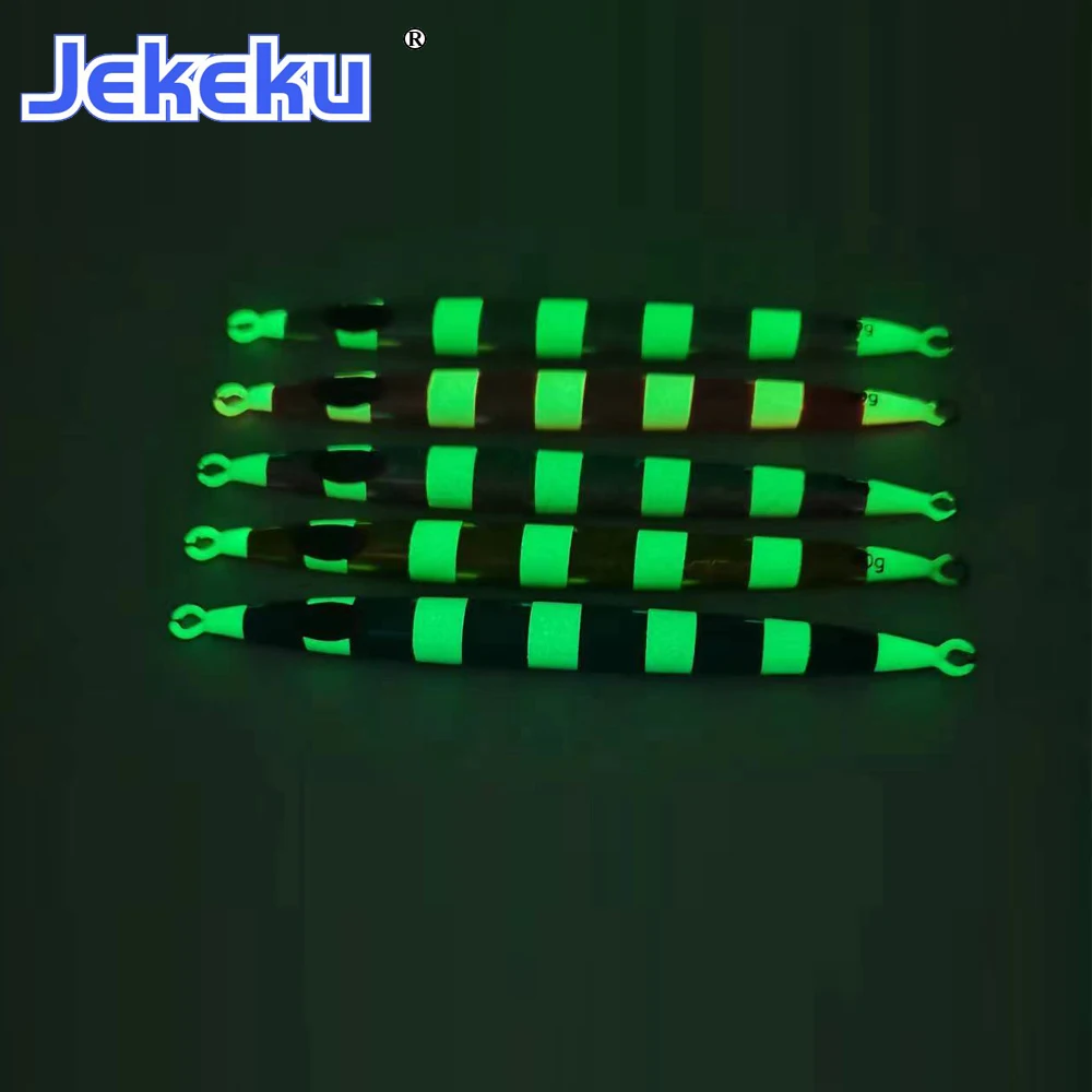 Imagem -04 - Jekeku-ocean Fishing Metal Lure Squid Jig Isca Wobbler Artificial Jig Lento Pesca Marítima Novo 100g 25 Pcs