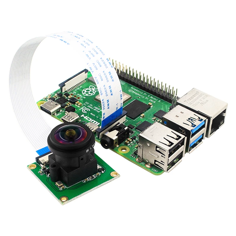 Raspberry Pi Camera 175 Degree OV5647 Sensor 5MP Cameras Module Wide Angle Fisheye Lens for Pi 5 / 4B / 3B+ / 3B / Zero 2 W 1.3