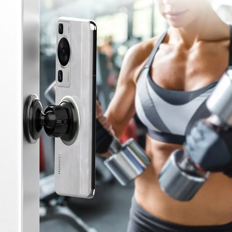 Dual-Sided Gym Magnetic Phone Holder N38 Strong Magnets 360° Rotatable Anti-Drop Mobile Mount for Workout Running