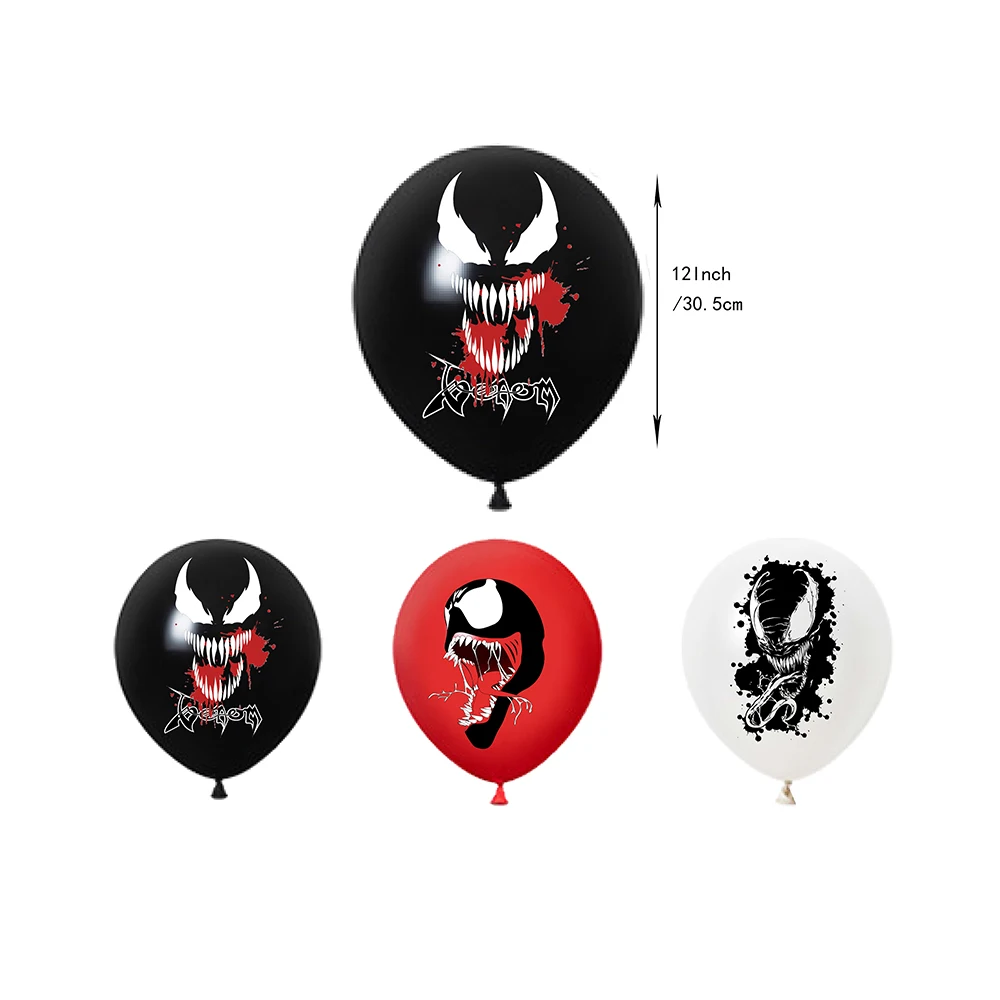 Hot movie Venom The Last Dance Birthday Party dinnerware Banner Cake Disposable Hanging Flag Venom Balloons Birthday Decoration