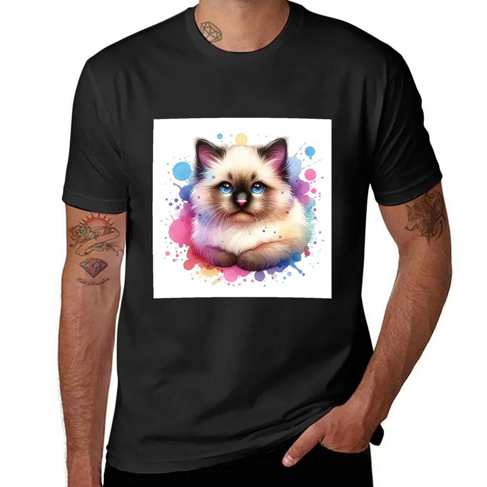 Beautiful Siamese Cat T-Shirt vintage tees funnys black t shirts for men