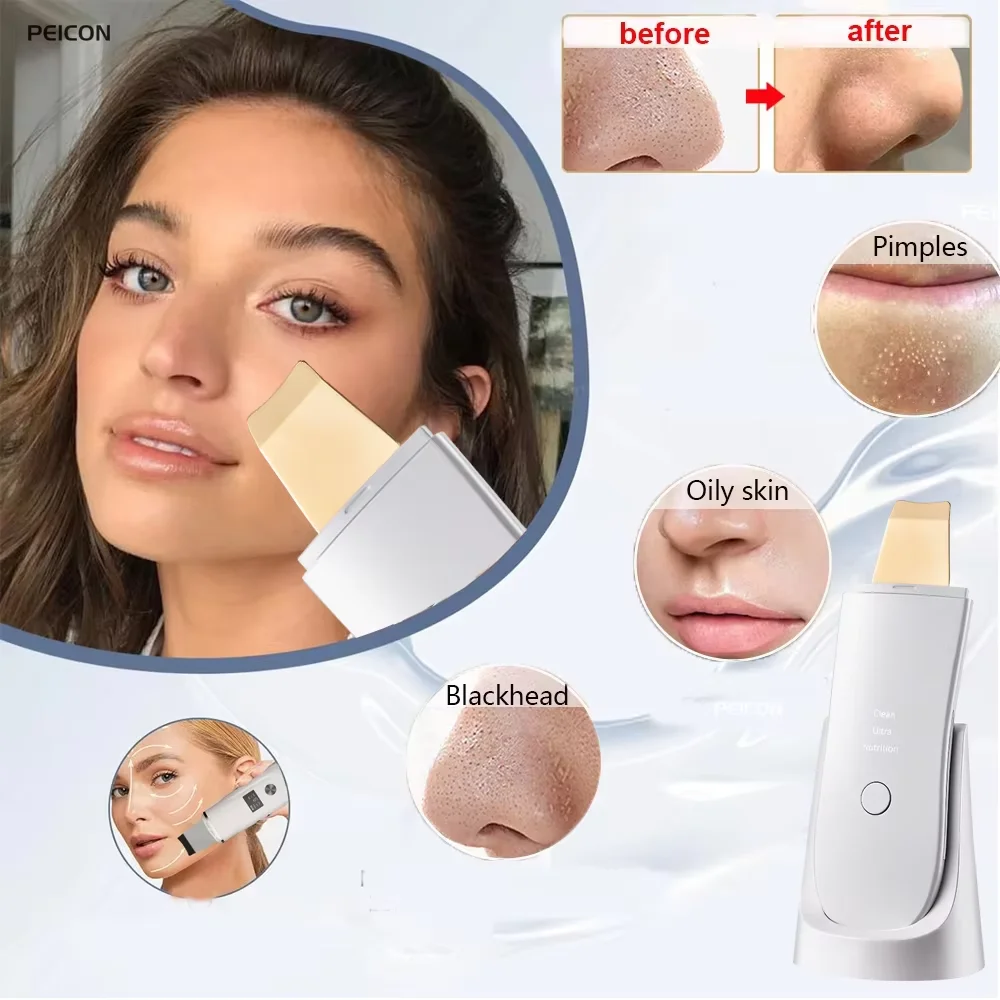 

Electric Skin Scrubber Peeling Blackhead Remover Deep Face Cleaning Lifting Ion Acne Pore Cleaner Facial Spatula Shovel Cleanser