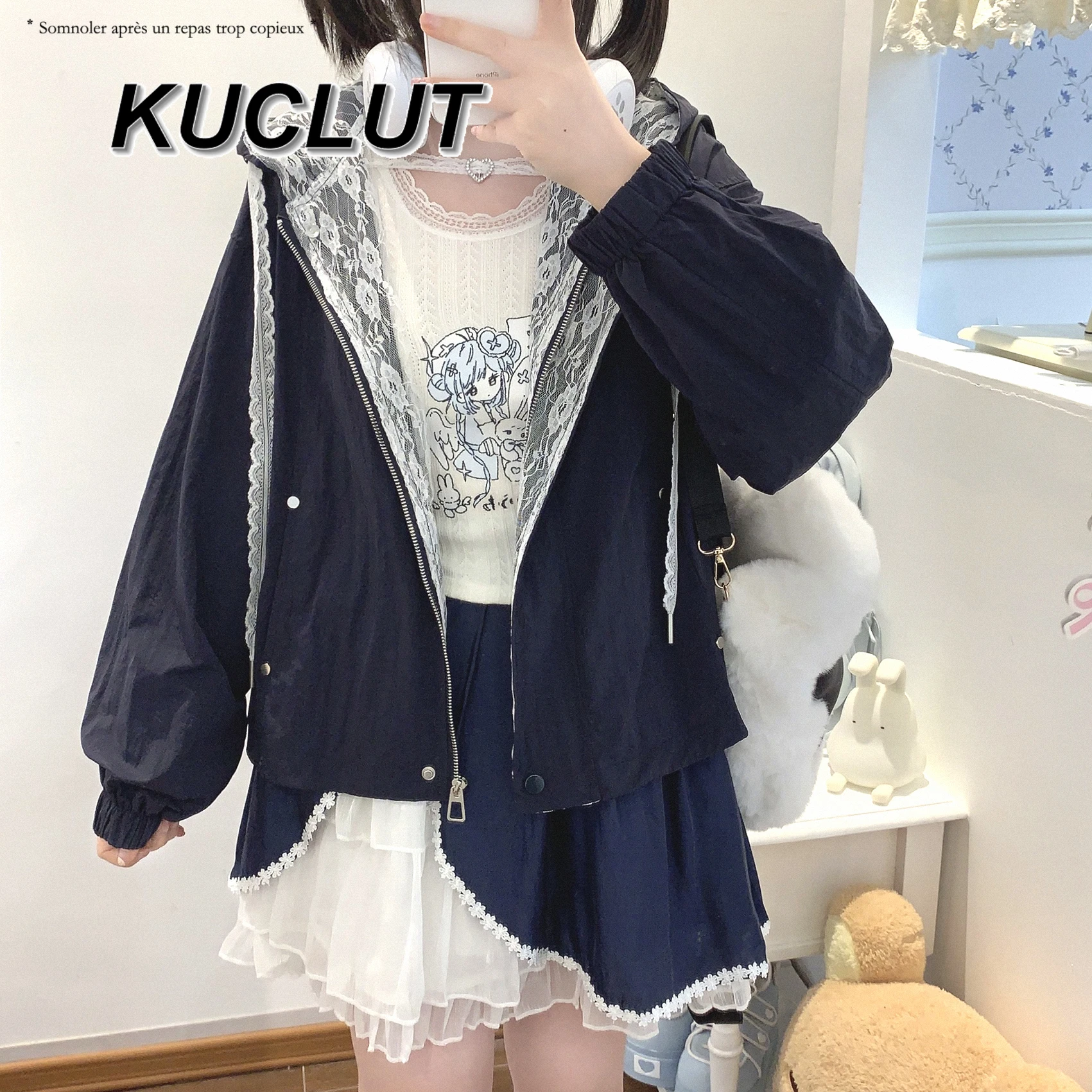 Damskie kurtki rozpinane w nowym japońskim stylu na wiosnę i jesień 2025, modne, codzienne, jednokolorowe kurtki z kapturem, kardigany.