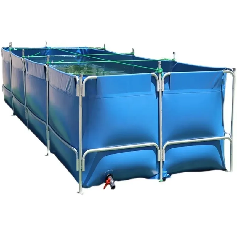 Durable Square Fish Farming Tank with Galvanized Steel Frame for Aquaculture Shrimp Farm Large Water for Commercial Equipment