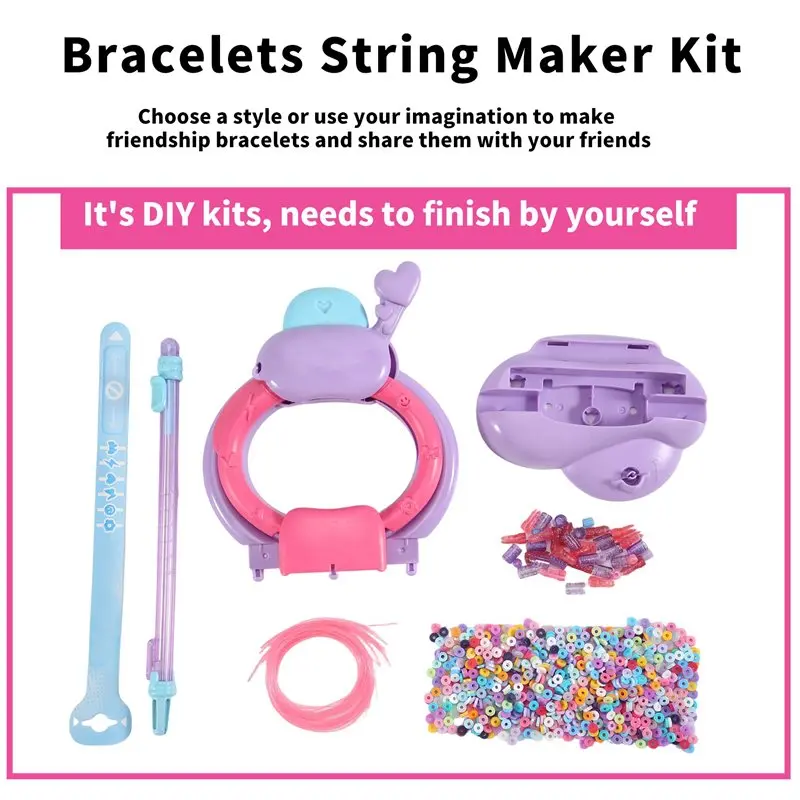 A23E-Bracelet Making Kit For Girls Friendship Arts Crafts Bracelets String Maker Kit For Birthday Present DIY