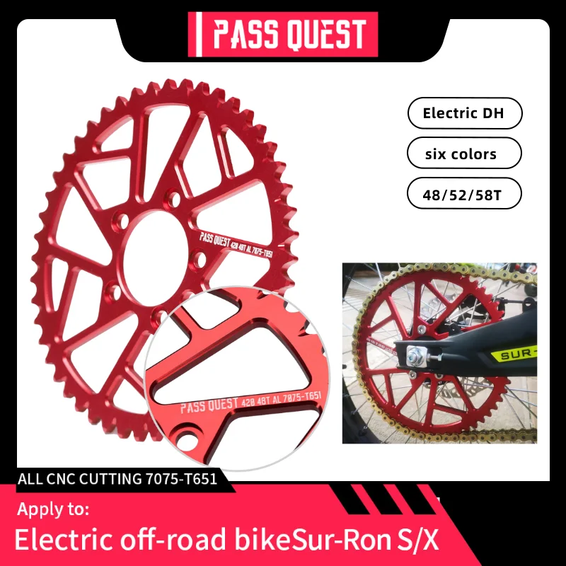 

PASS QUEST Electric Bike Light Bee 48/52/58T Motorcycle Sprocket ForSur-Ron Light Bee X S Off-Road Chainring Cycling Accessories