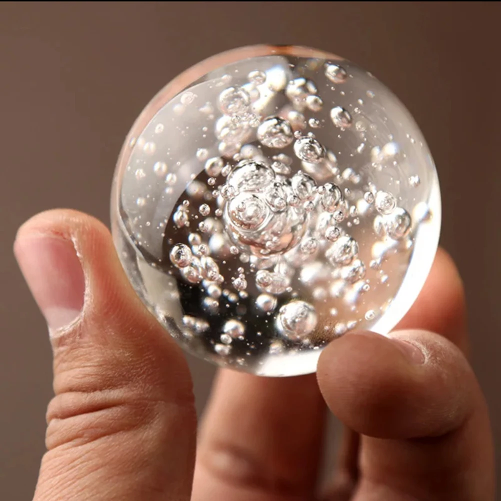 

1Pcs Glass Ball Ornament Surprise Gift for Others Fine Stable Craftsmanship Home Office Showcase 8cm Glass Ball