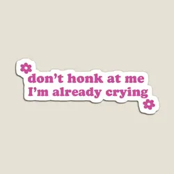 Dont Honk At Me Im Already Crying Fu  Magnet  Children Stickers Refrigerator Kids Toy Home Decor Cute for Fridge Organizer