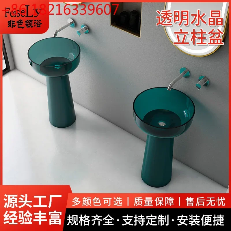 Washbasin floor-to-ceiling washbasin countertop resin column basin atmosphere light generation is simple