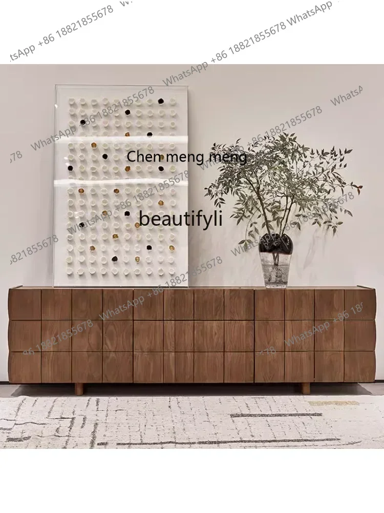 

xz1zz1zzNorth America Black Walnut Wooden TV Cabinet Bedroom Sideboard Cabinet Living Room Italian Minimalist Solid Wood Locker