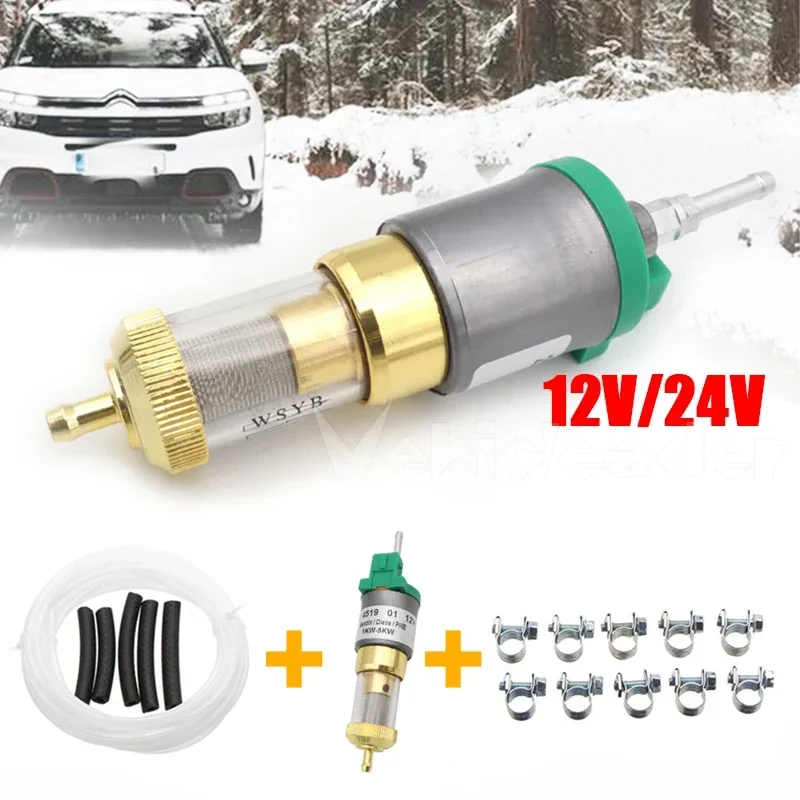 12V/24V Car Upgrade Ultra-low Noise Heater Fuel Pump Hose Clips Set 22ML/28ML For Eberspacher Car Air Diesel Parking Oil Pump