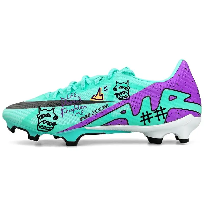 【Customize】Nike Air Zoom Vapor 15 Football Shoes Unisex Low-top Purple/black/cyan Sneakers shoes DJ5631-300