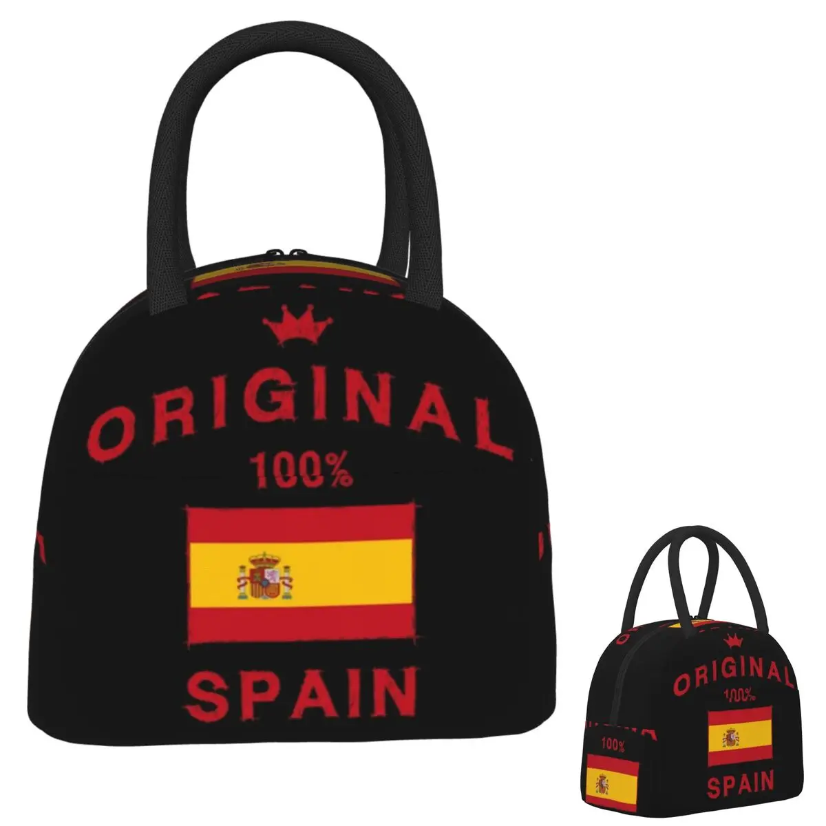 

Spain Spanish Flag Insulated Lunch Bag for Women Kids Leakproof Food Boxes Thermal Lunch Box Tote
