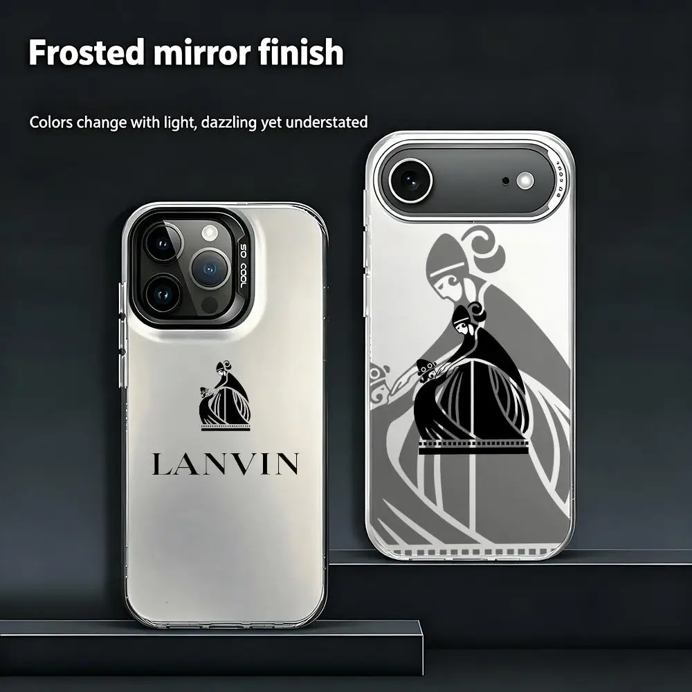 Funda para Teléfono Marca L-Lanvin, Colorida, Rígida, Mate, Resistente a Impactos, para iPhone 13/14/15/16/17 Pro Max