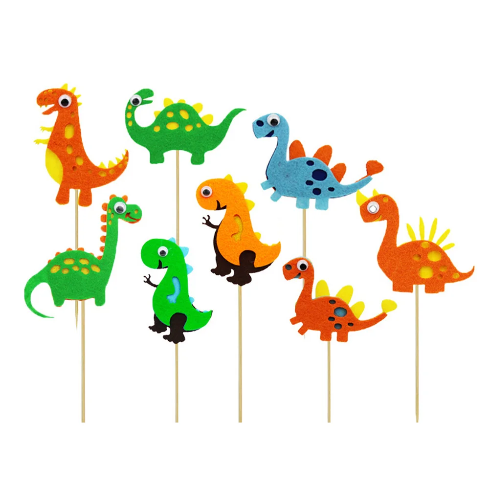 

8 pcs Non Woven Fabric Birthday Party Decoration Supplies Toppers Party Picks Birthday Cake Cake Decoration Inserted Cards
