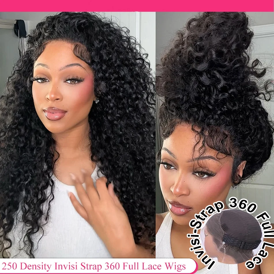 

360 Full Lace Frontal Wig Brazilian Curly Hair Water Wave Loose Deep Wave HD Lace Front Human Hair Wigs Preplucked