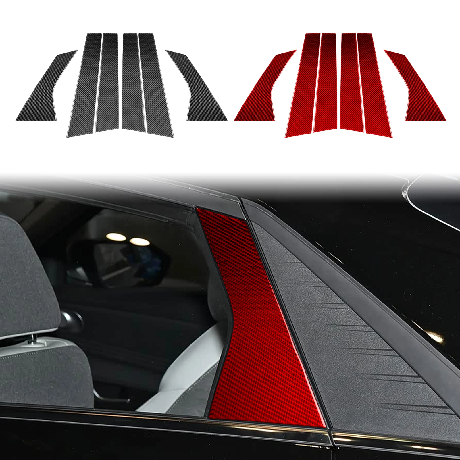 Carbon Fiber B Pillar Window Column Trim Molding FOR Hyundai Elantra CN7 i30 Sedan CN7 N 21-26 Car Exterior Accessories Stickers