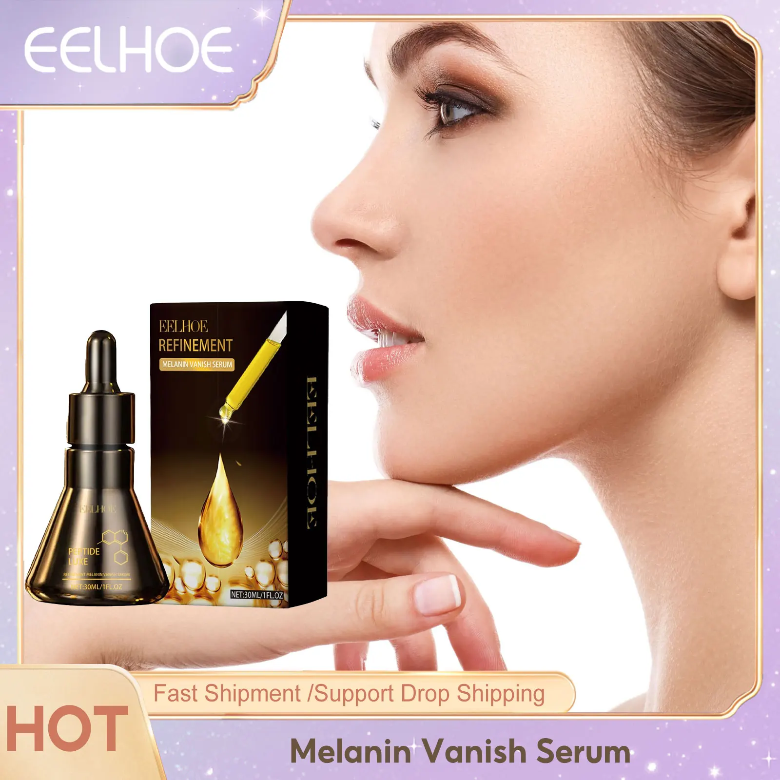 

Facial Essence Hyaluronic Acid Brightening Whit-ening Moisturizing Serum Fade Ac-ne Dark Sp-ots Face Beauty Skin Care Products