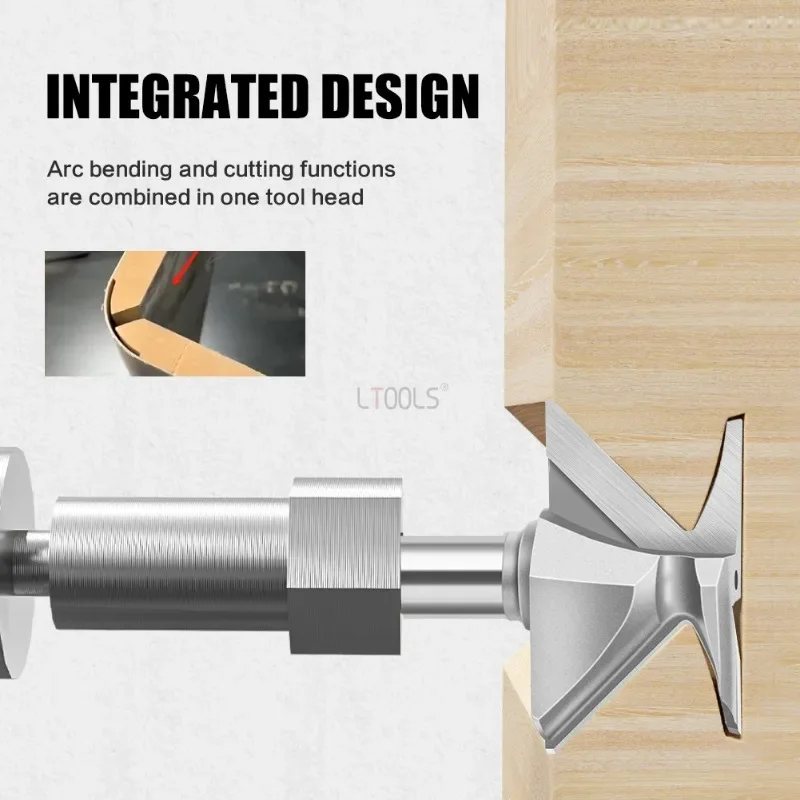 1/2 Inch Shank Arc Bending Integrated Knife Forming Knife R18/R30/R50 Woodworking Router Bit for Wood Door Wall Cabinet Slotting