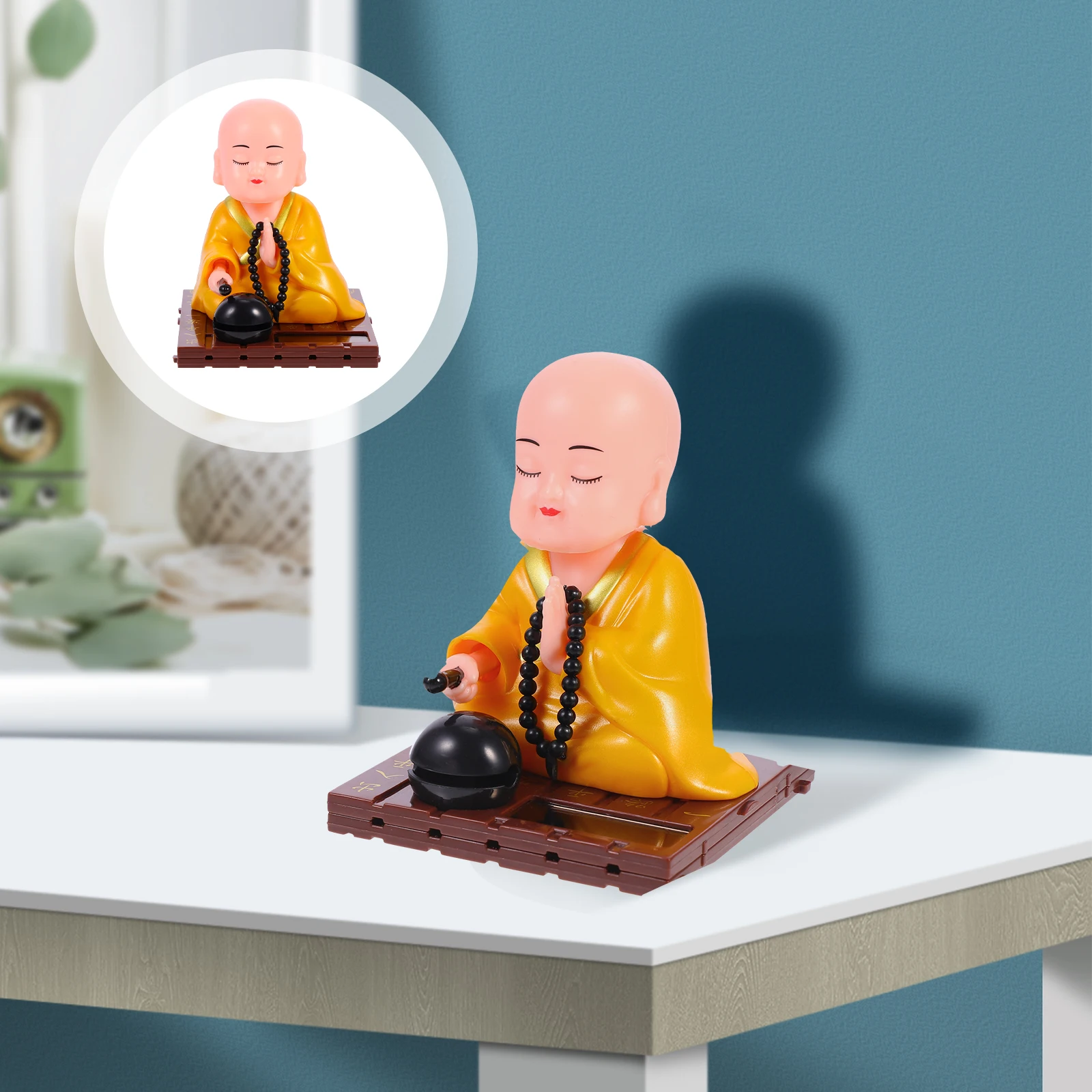 

Solar Powered Statues Plastic Household Decor Zen Craft Unique Design Bright Color Gifts For Lovers