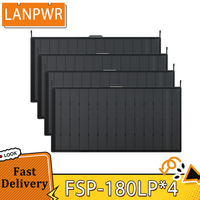 LANPWR 180W Flexible Solar Panels 4Pcs IP67 Waterproof and Hail-Resistant ETFE Coating 720W Total Easy to Install Plug and Play